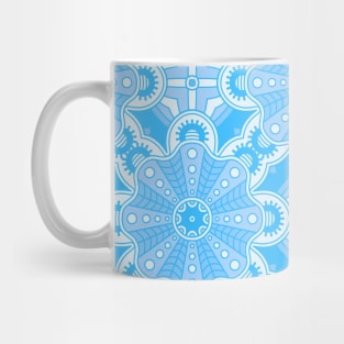 Ornamental floral mandala blue #4 Mug